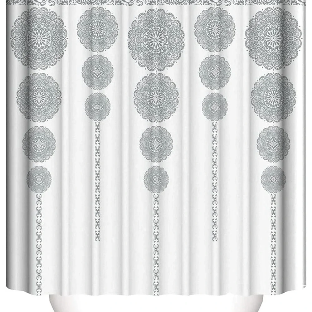 Shower Curtain - Set with 12 Hooks 72 x 72 Inches (Bohemian)
